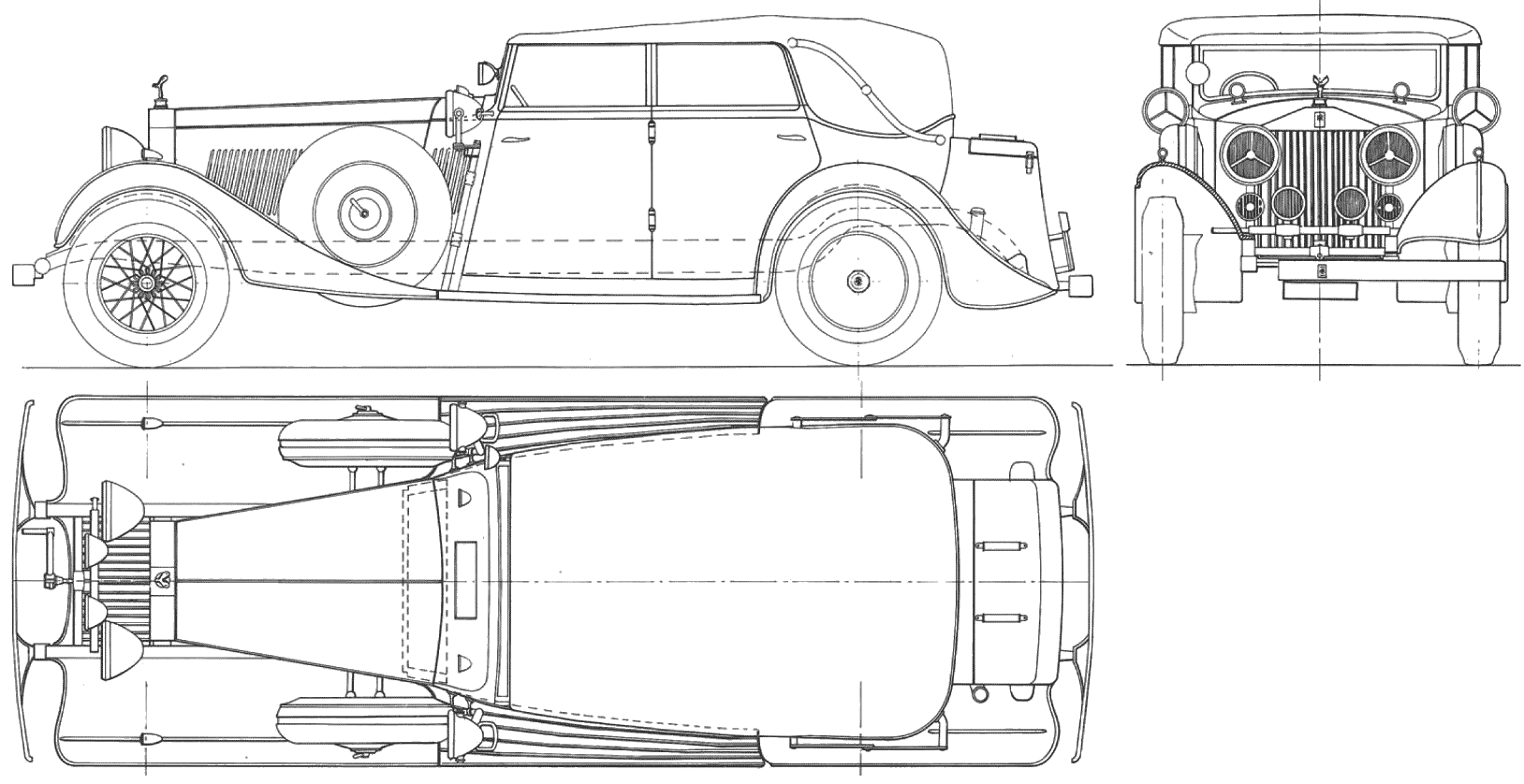Rolls-Royce Torpedo cabriolet blueprint