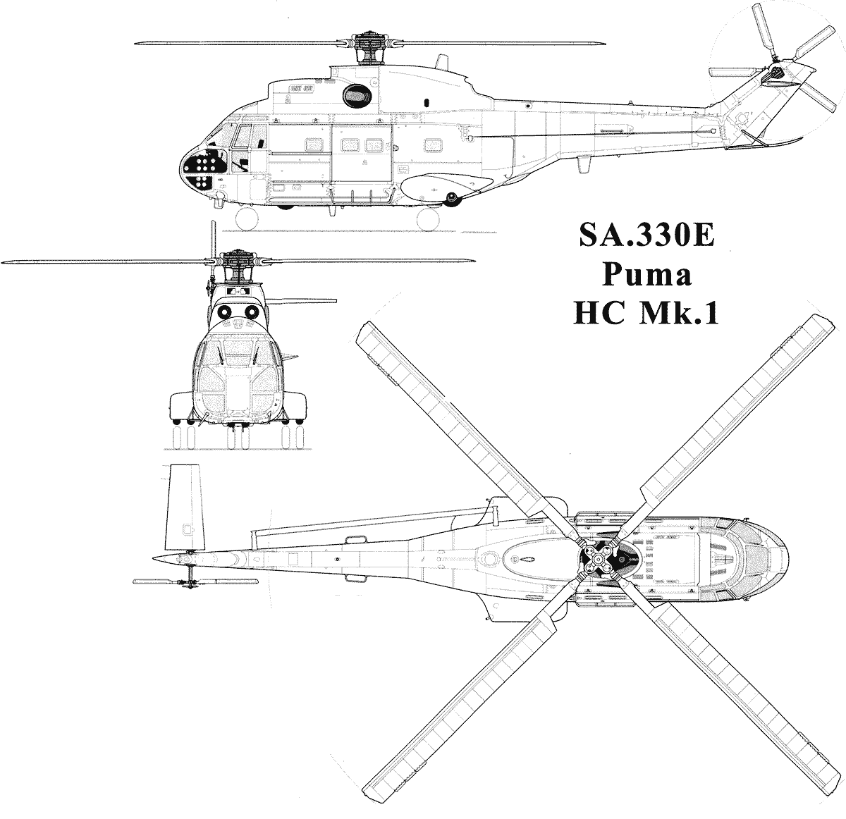SA 330 Puma blueprint