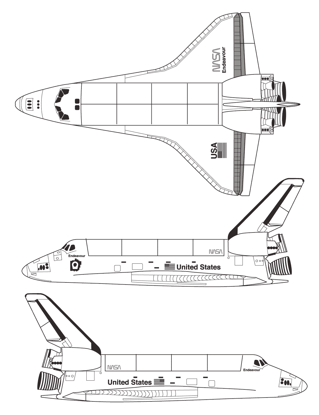 Space Shuttle blueprint