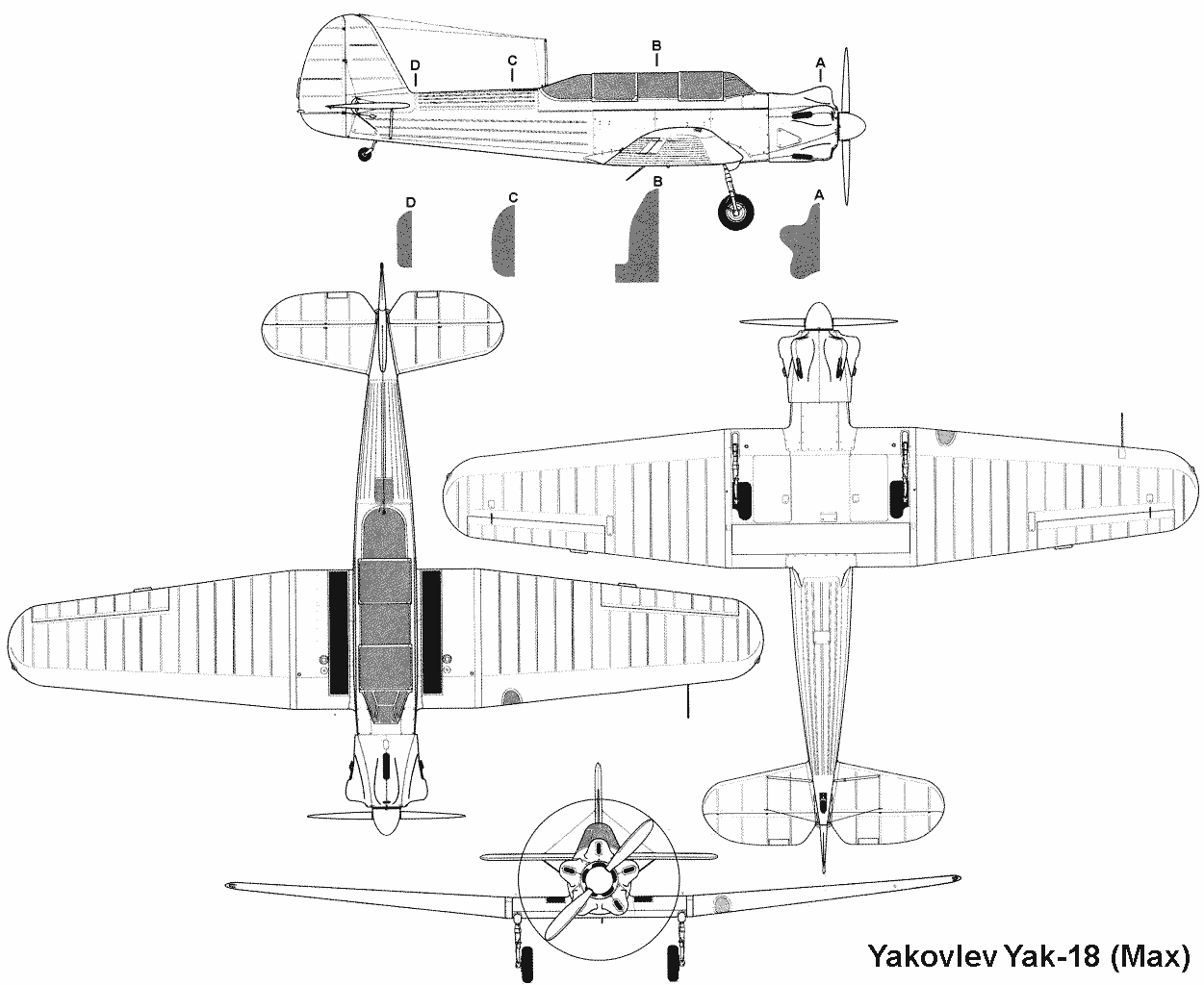 Yak-18 blueprint
