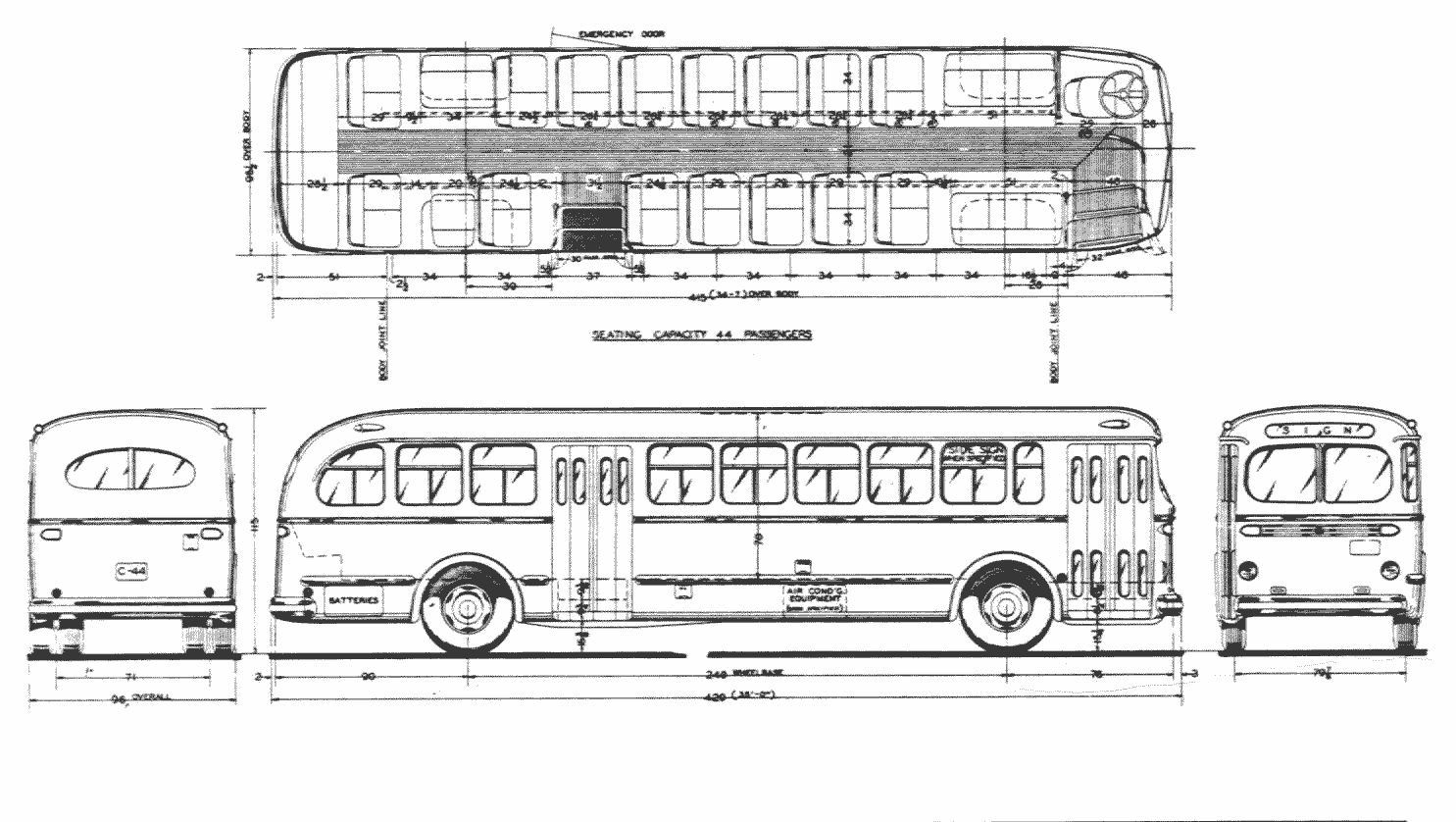 Acf Brill Model C-44 blueprint