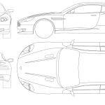 Aston Martin DB9 blueprint