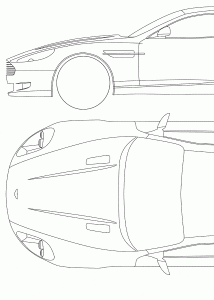 Aston Martin DB9 blueprint