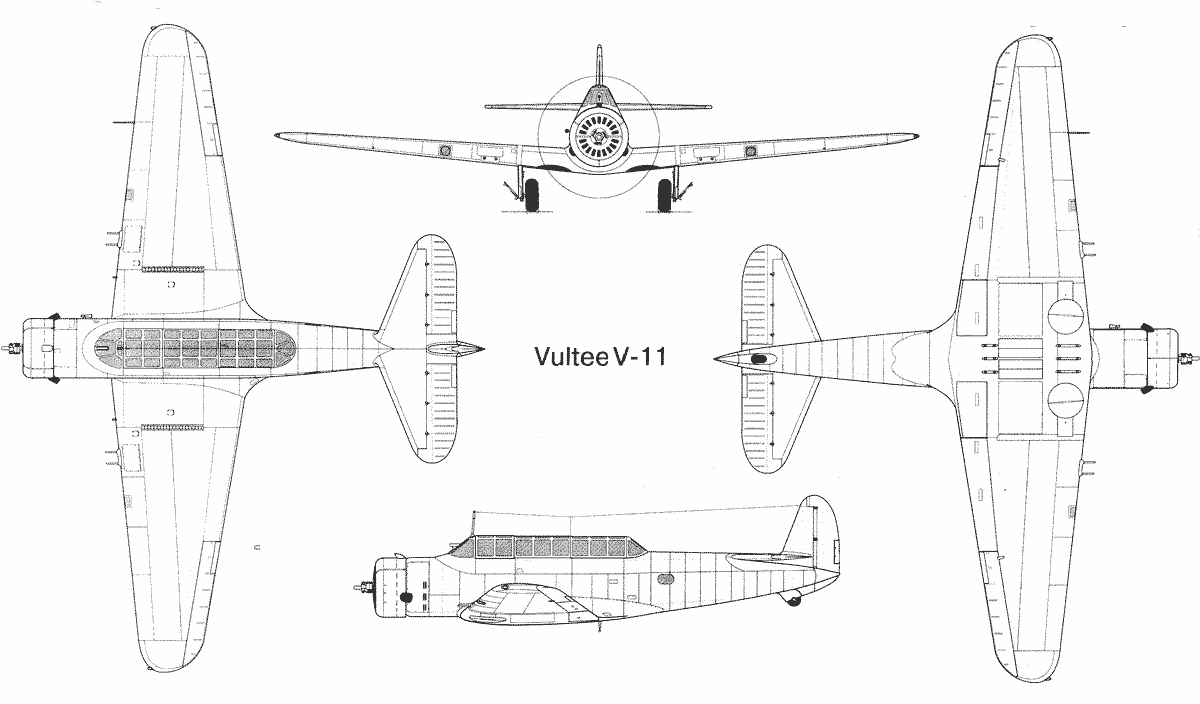 Vultee V-11 blueprint