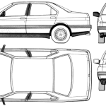 Alfa Romeo 164 blueprint