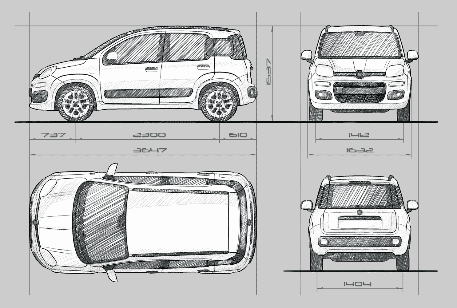 Fiat Panda blueprint