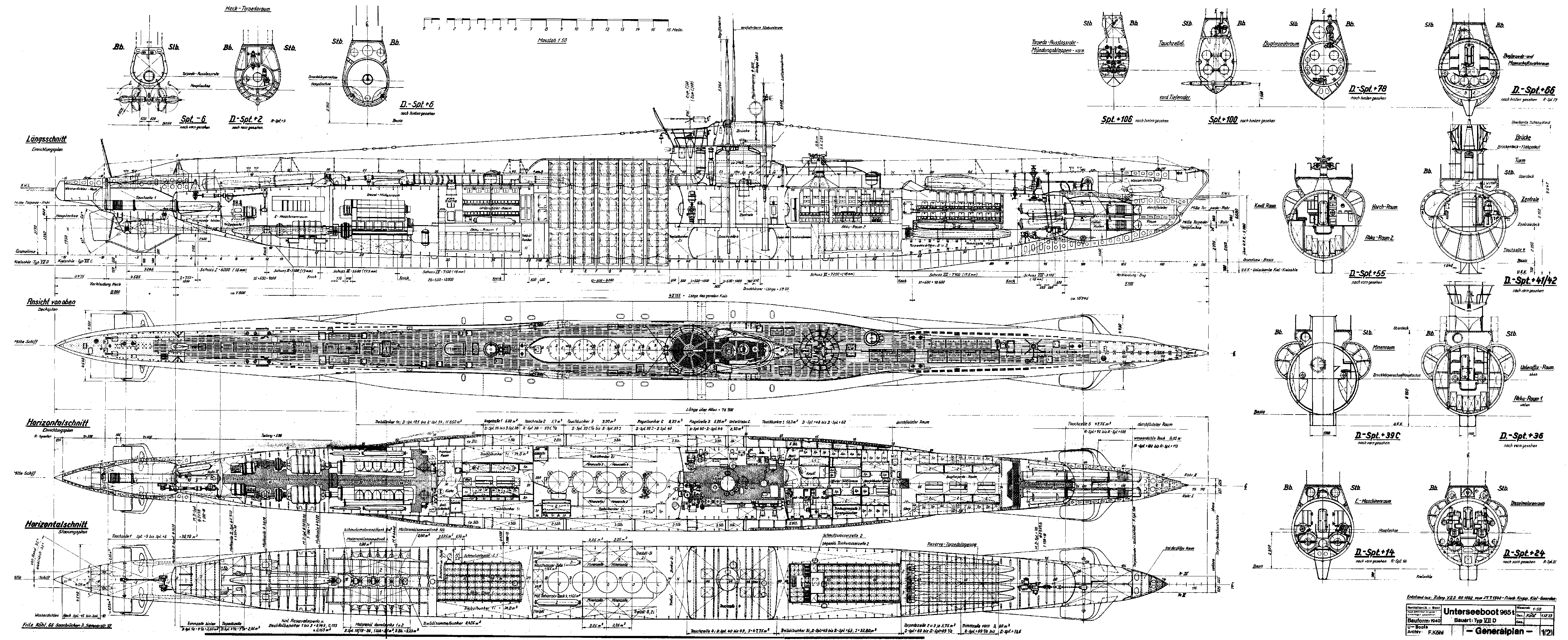 Type VII submarine blueprint