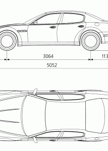 Maserati Quattroporte blueprint