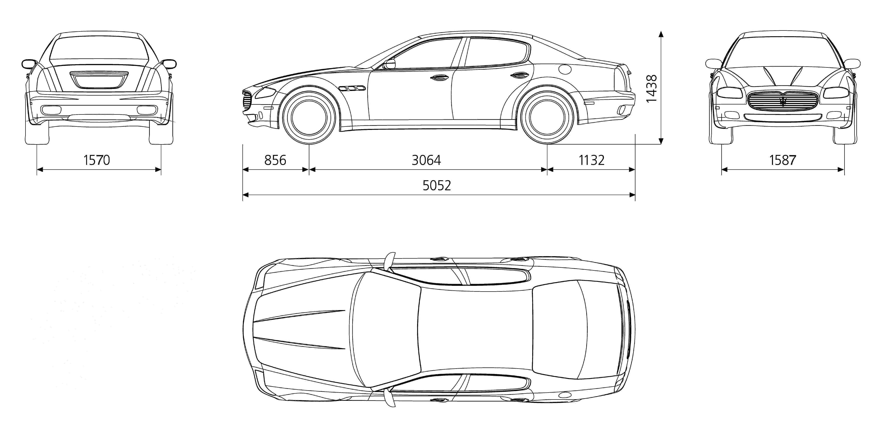 Maserati Quattroporte blueprint