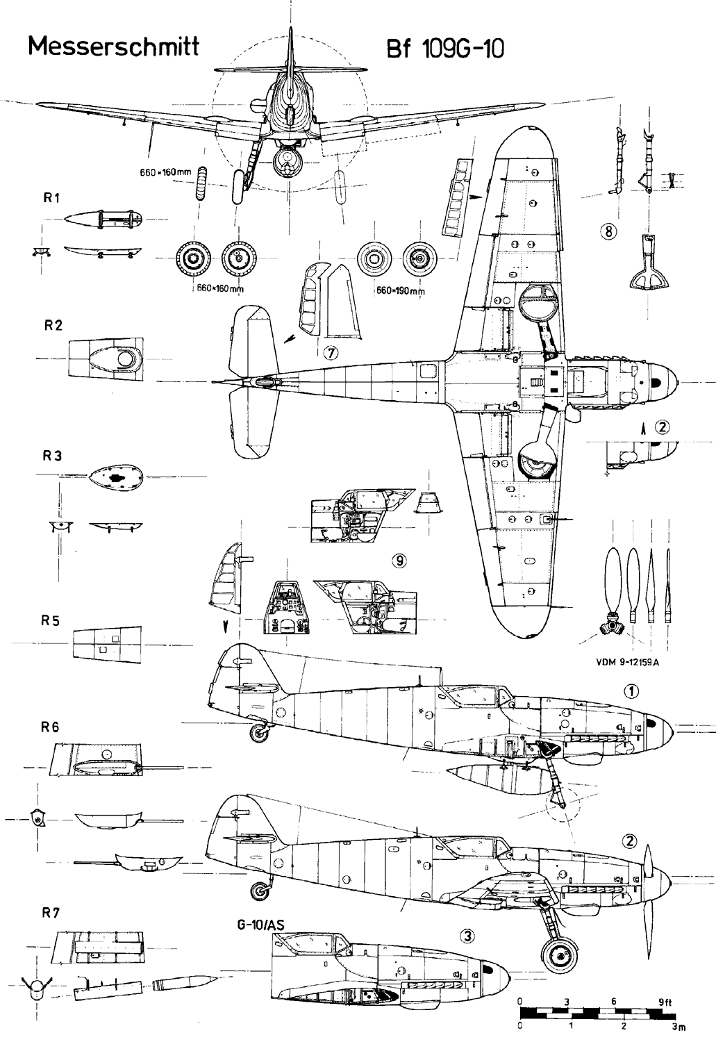 Messerschmitt Bf 109 blueprint