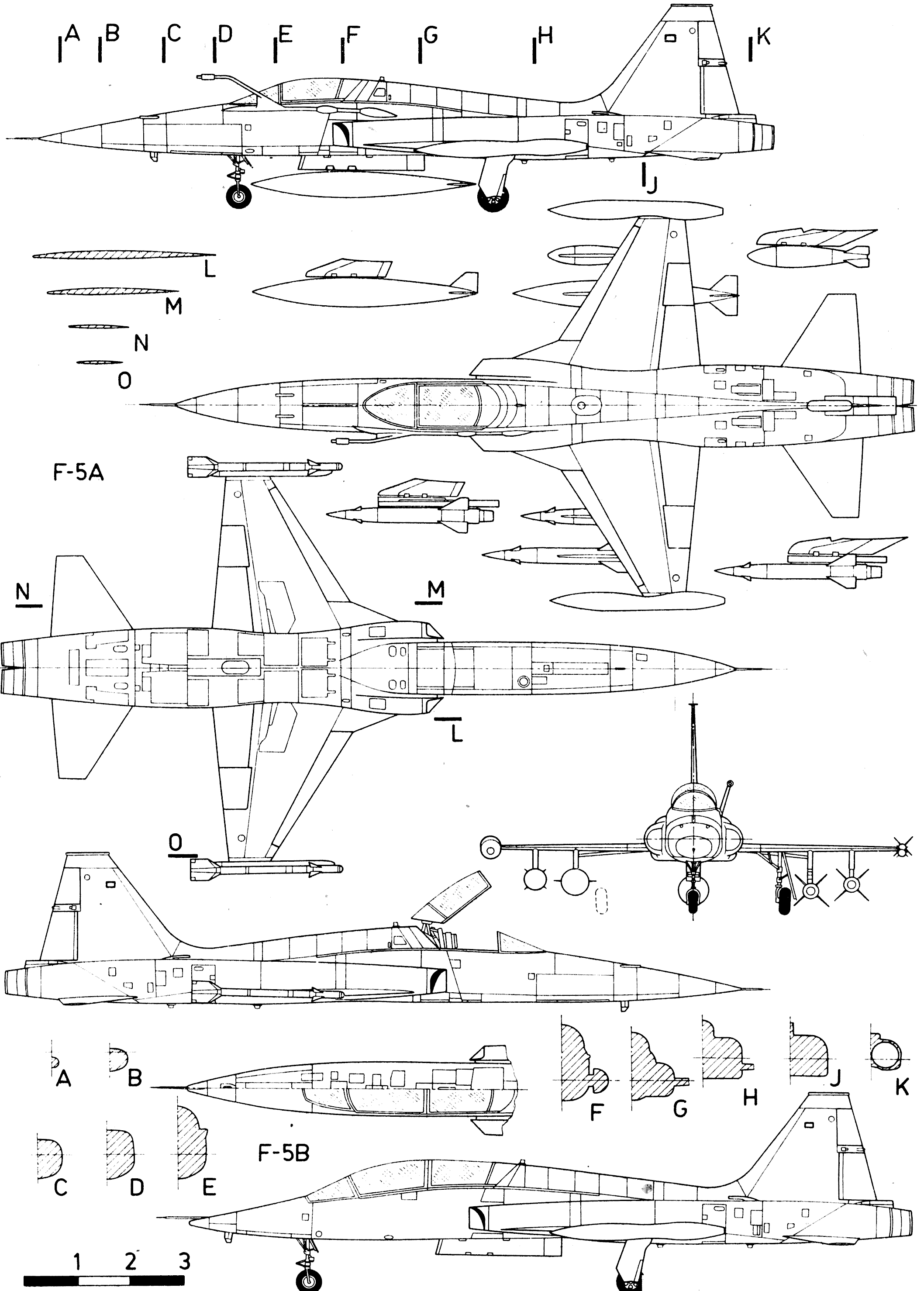 Northrop F-5 blueprint