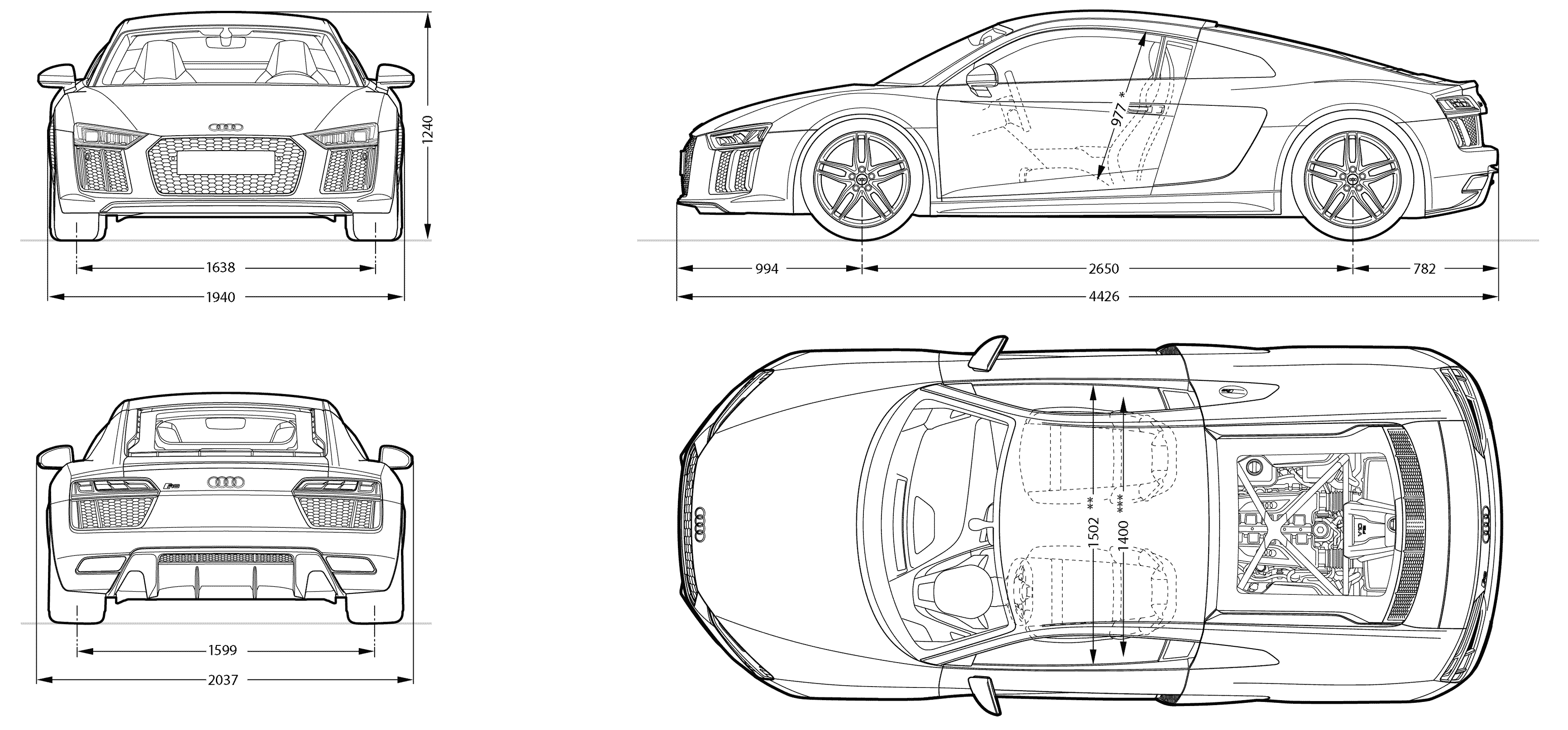 Audi R8 blueprint
