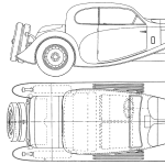 Bugatti Type 50 blueprint