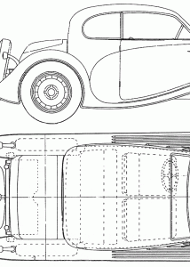 Bugatti Type 50 blueprint