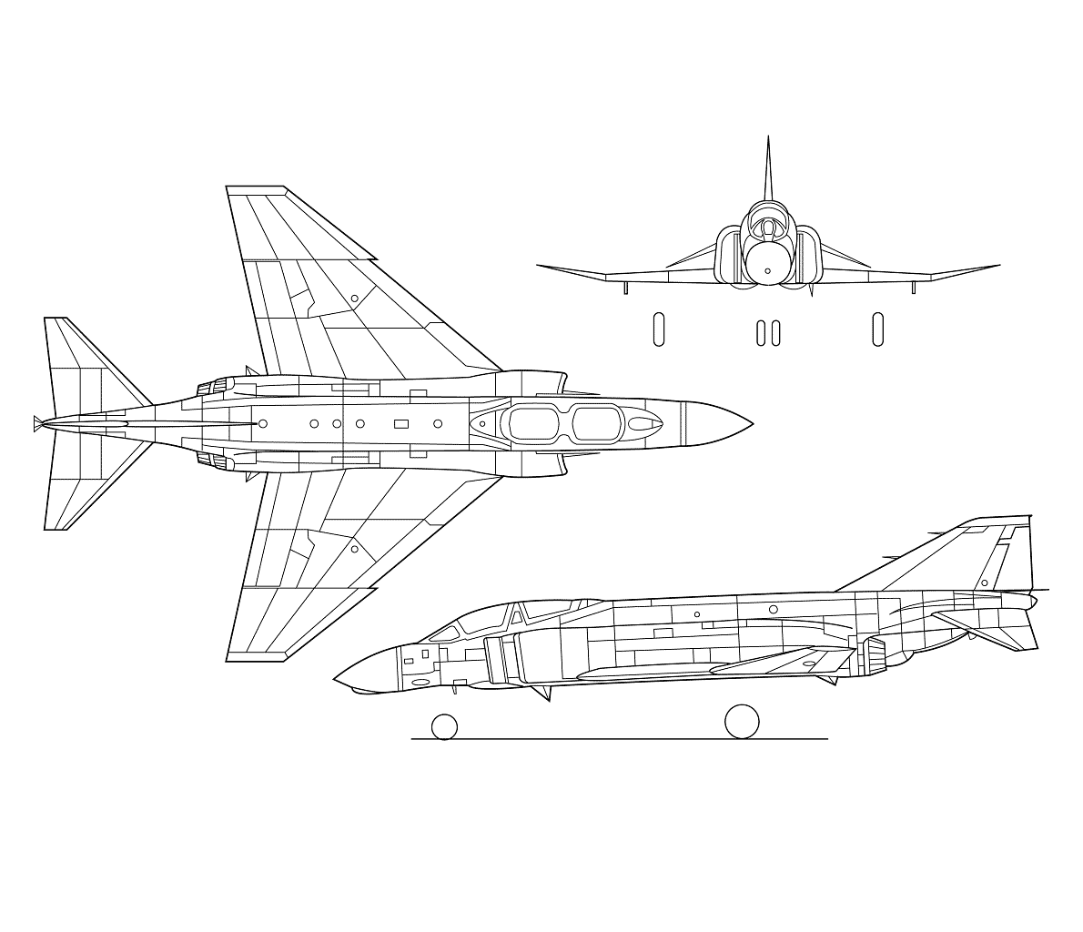 McDonnell Douglas F-4 Phantom II Cutaway Drawing in High 