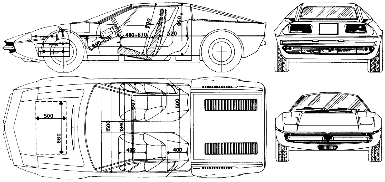 Maserati Merak blueprint