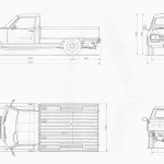 Peugeot 504 truck blueprint
