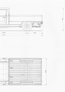 Peugeot 504 truck blueprint