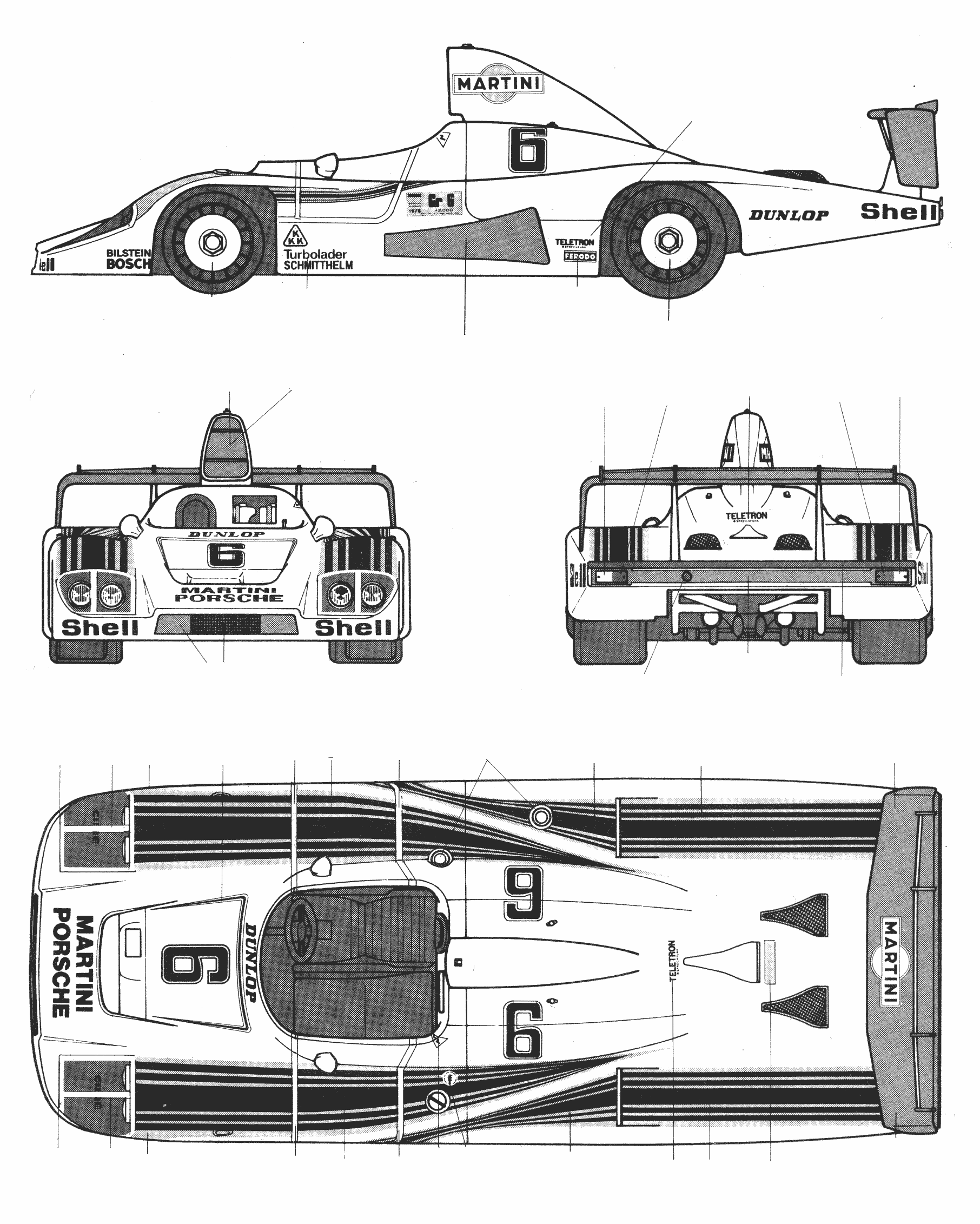Porsche 936 blueprint