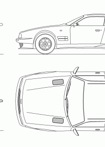 Aston Martin Virage blueprint