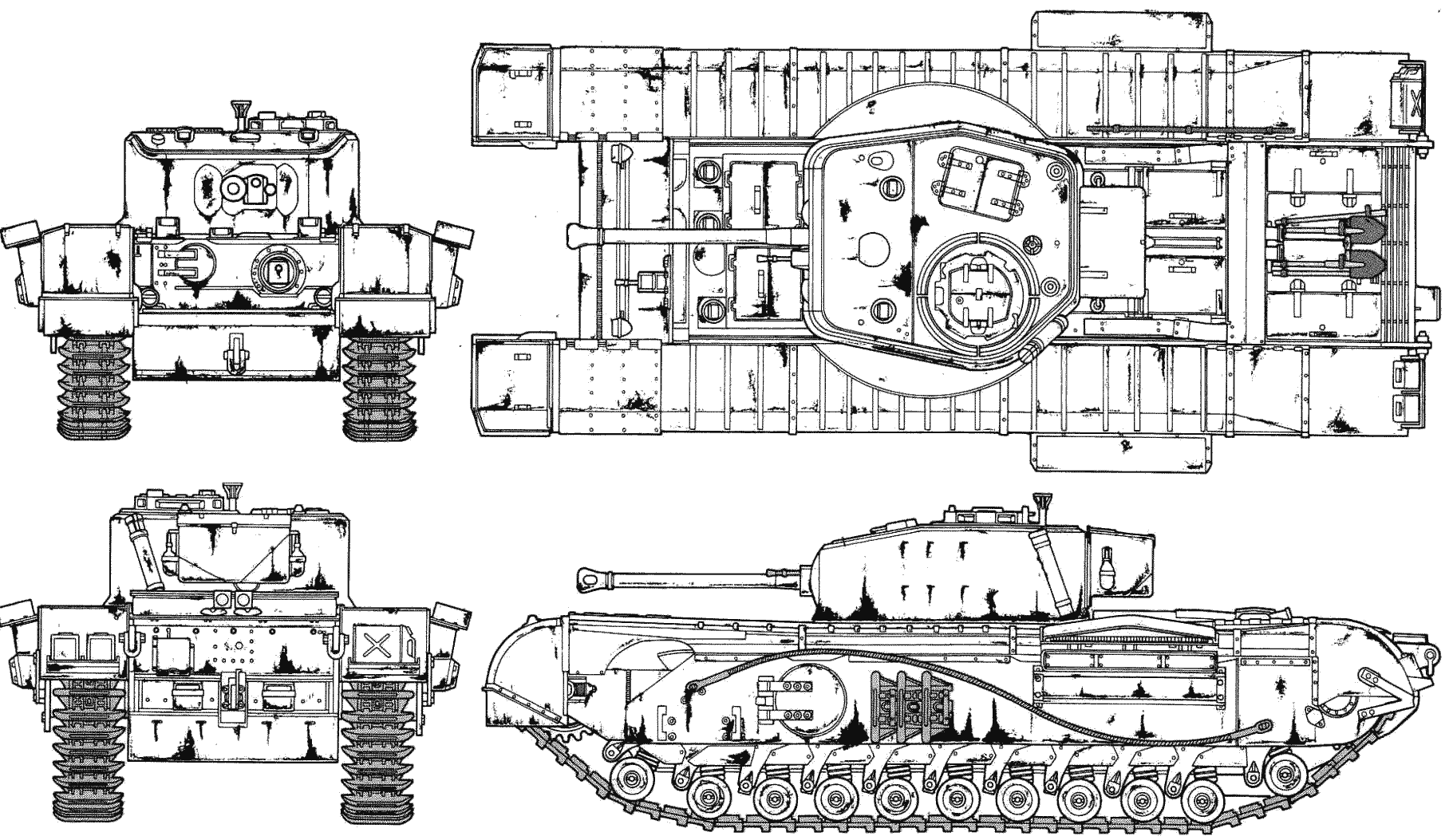 Churchill tank MkVII blueprint