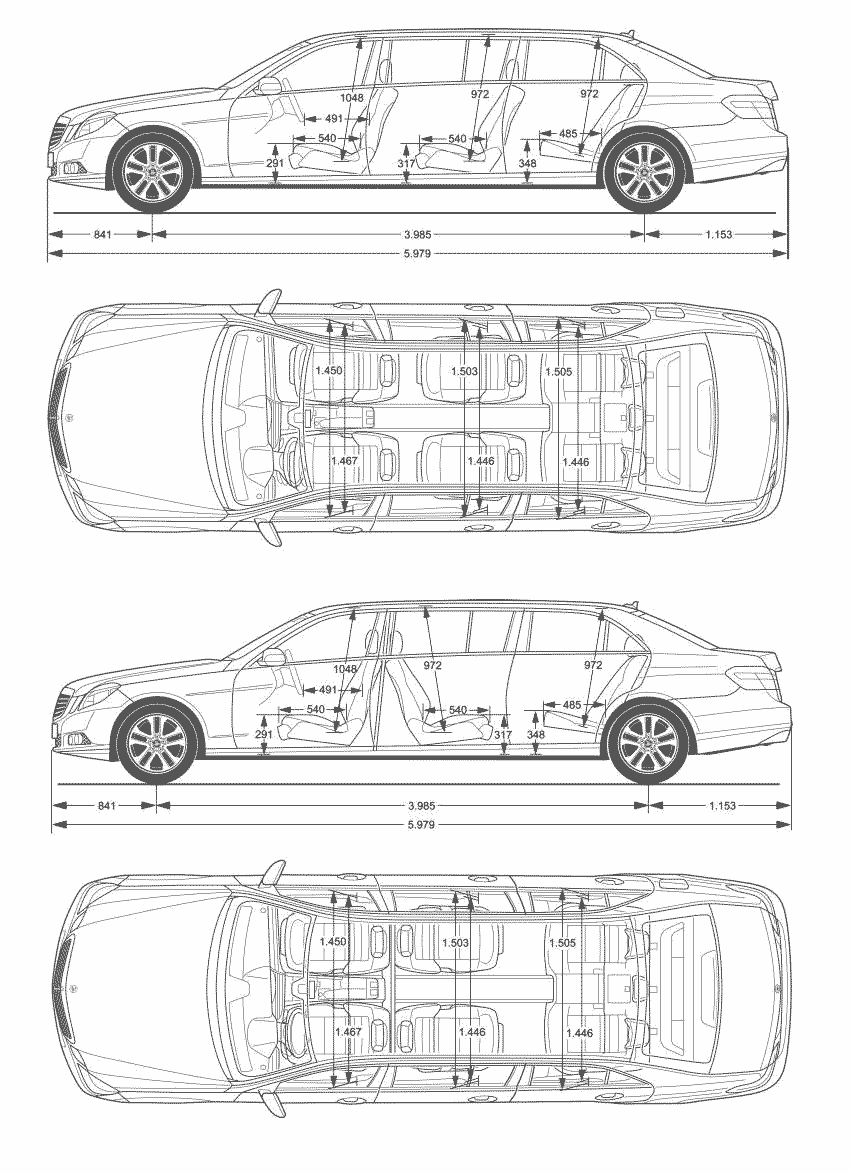 Mercedes-Benz E-Class Binz blueprint