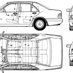 Mercedes-Benz W140 blueprint