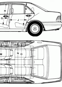 Mercedes-Benz W140 blueprint