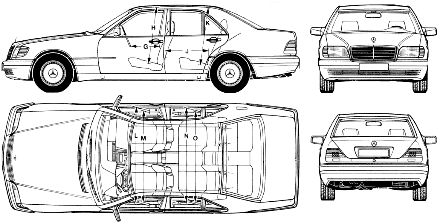 Mercedes-Benz W140 blueprint