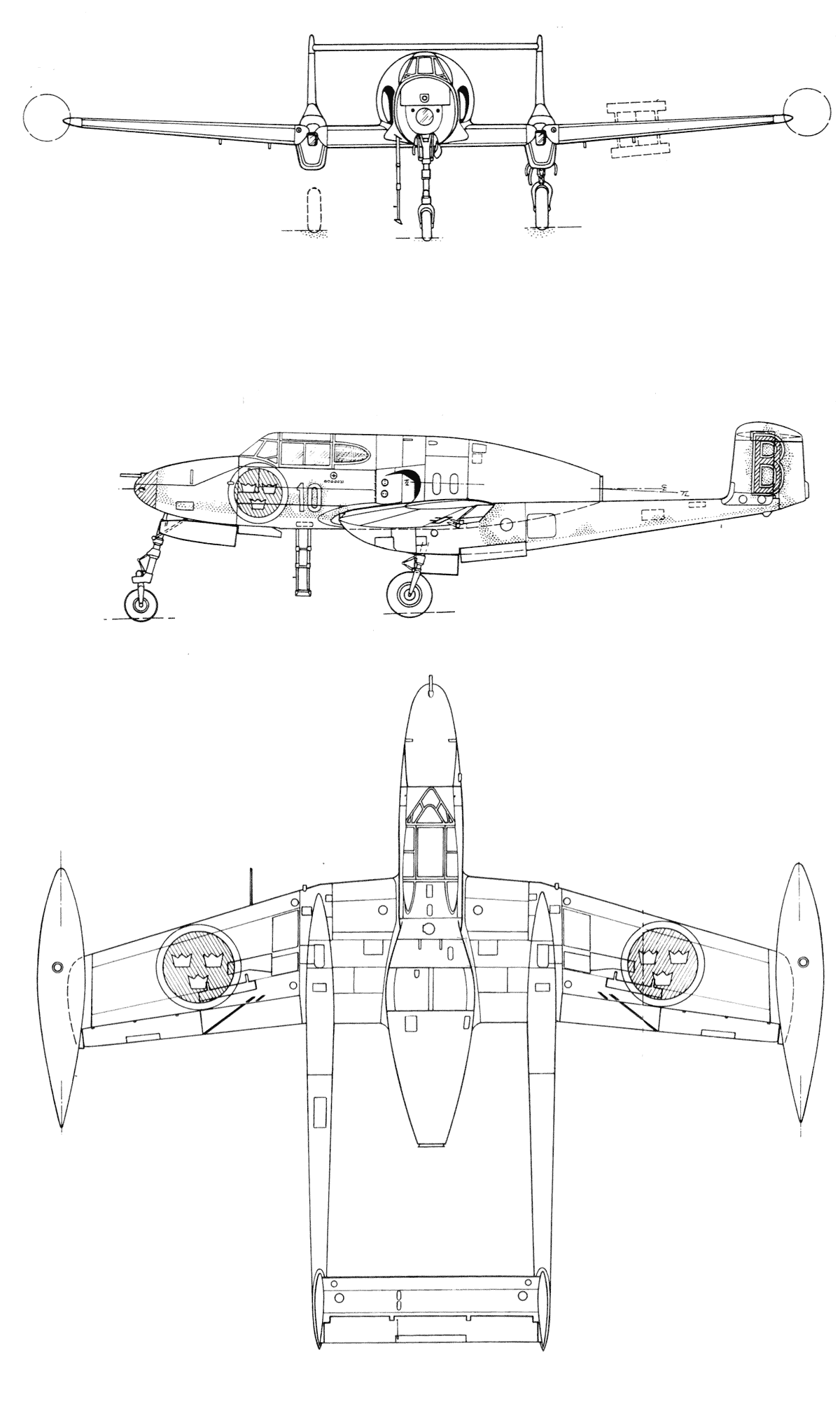 Saab 21 blueprint