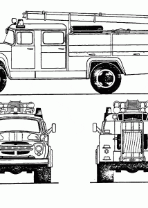 ZIL 130 Fire Truck blueprint