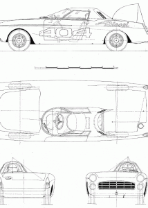 Peugeot 404 diesel record car blueprint