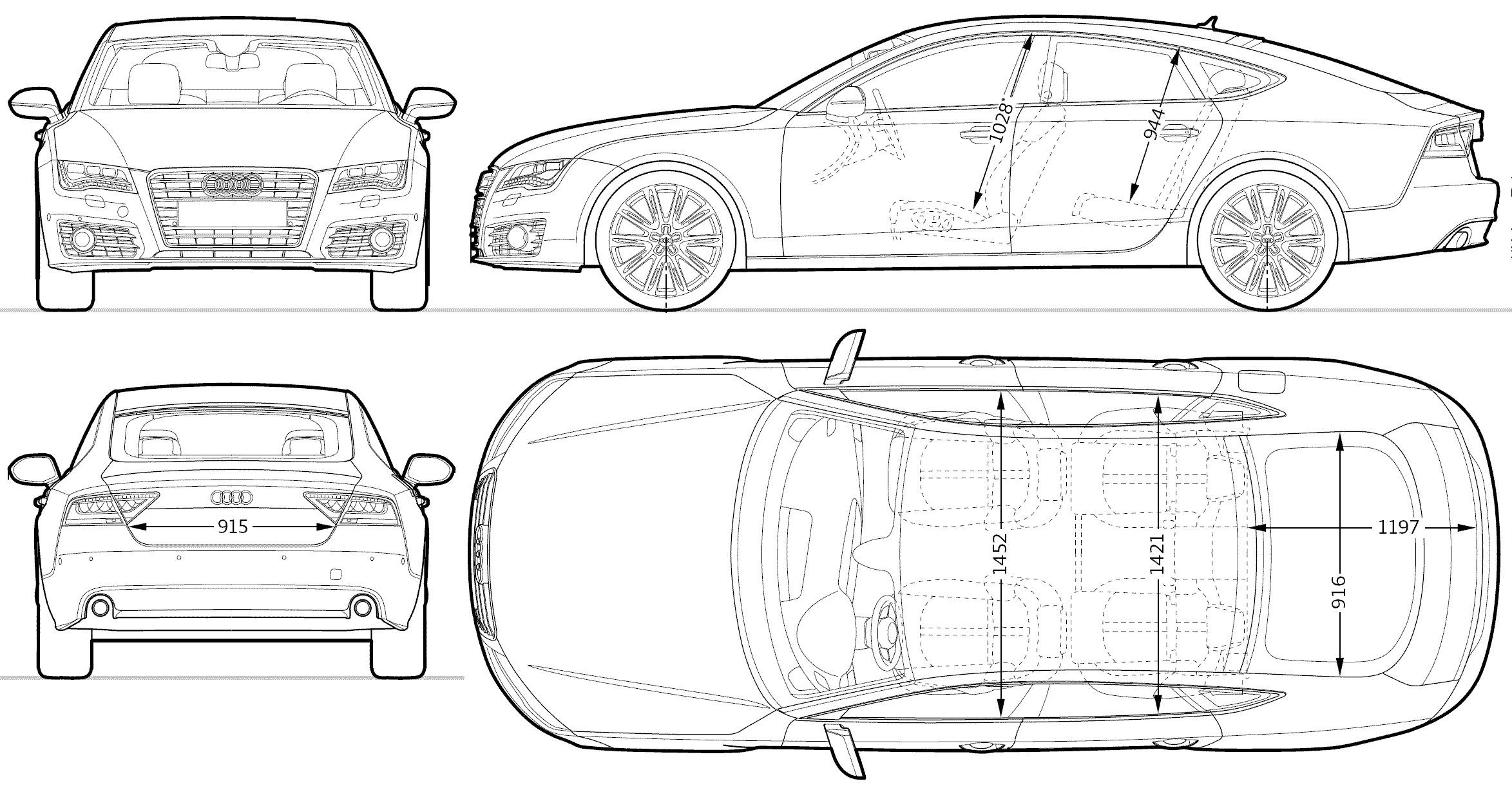 Audi A7 blueprint