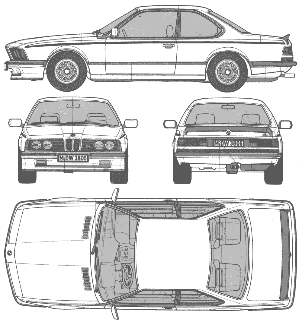 BMW M6 E24 blueprint