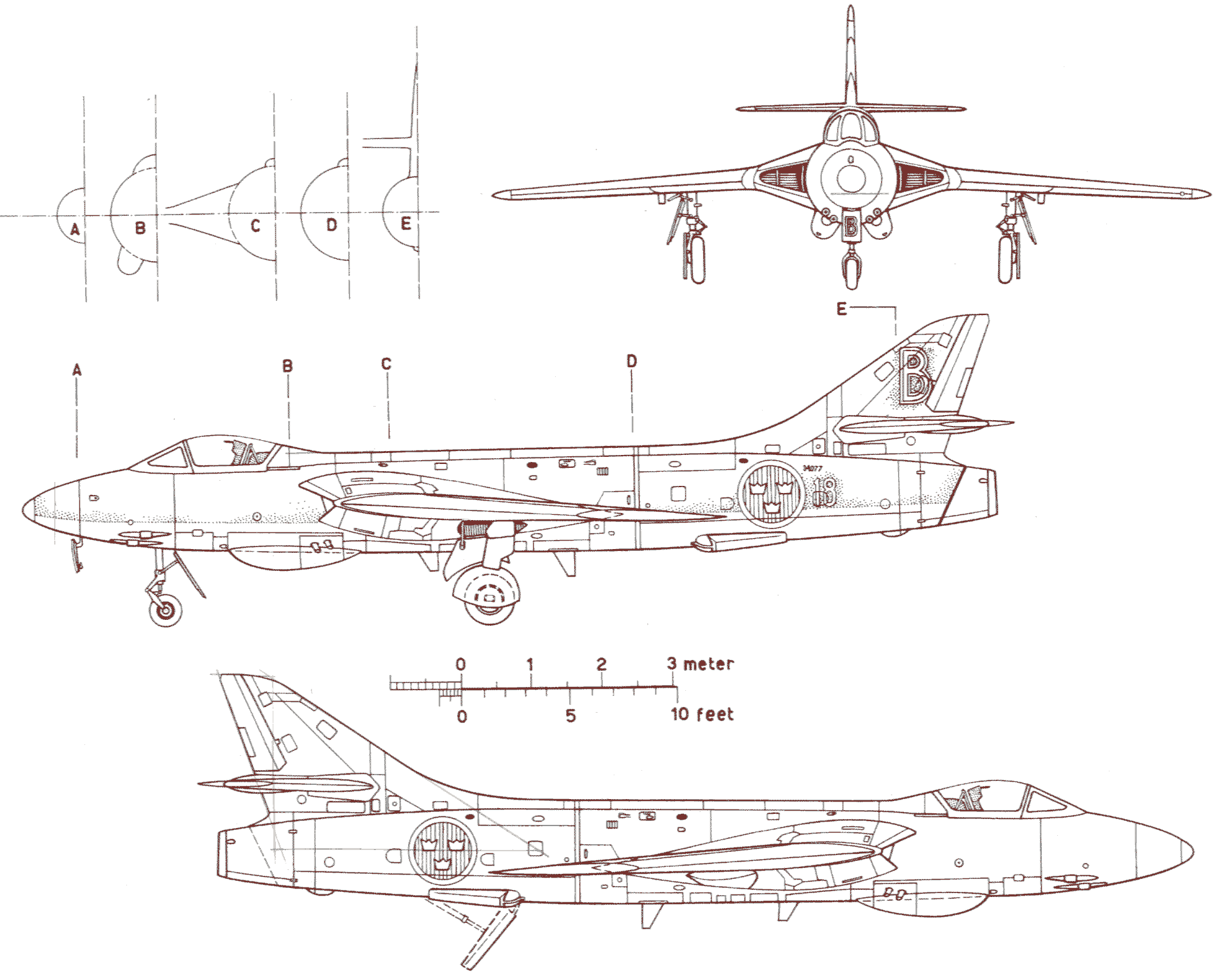 Hawker Hunter blueprint