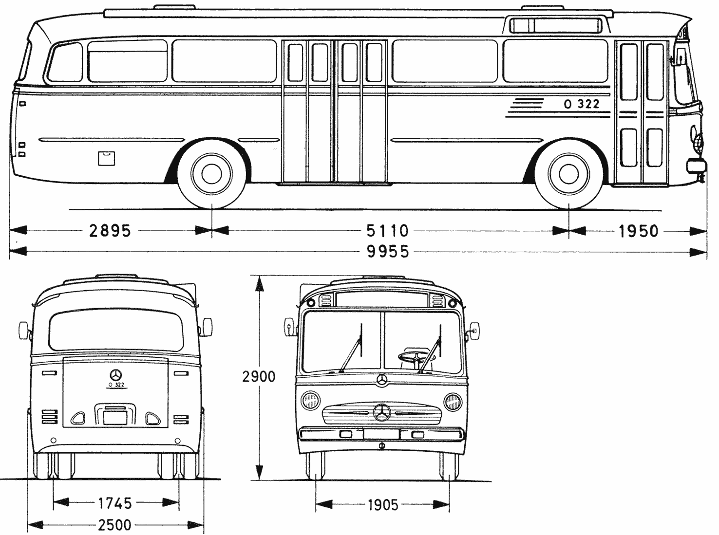Mercedes-Benz O 322 blueprint