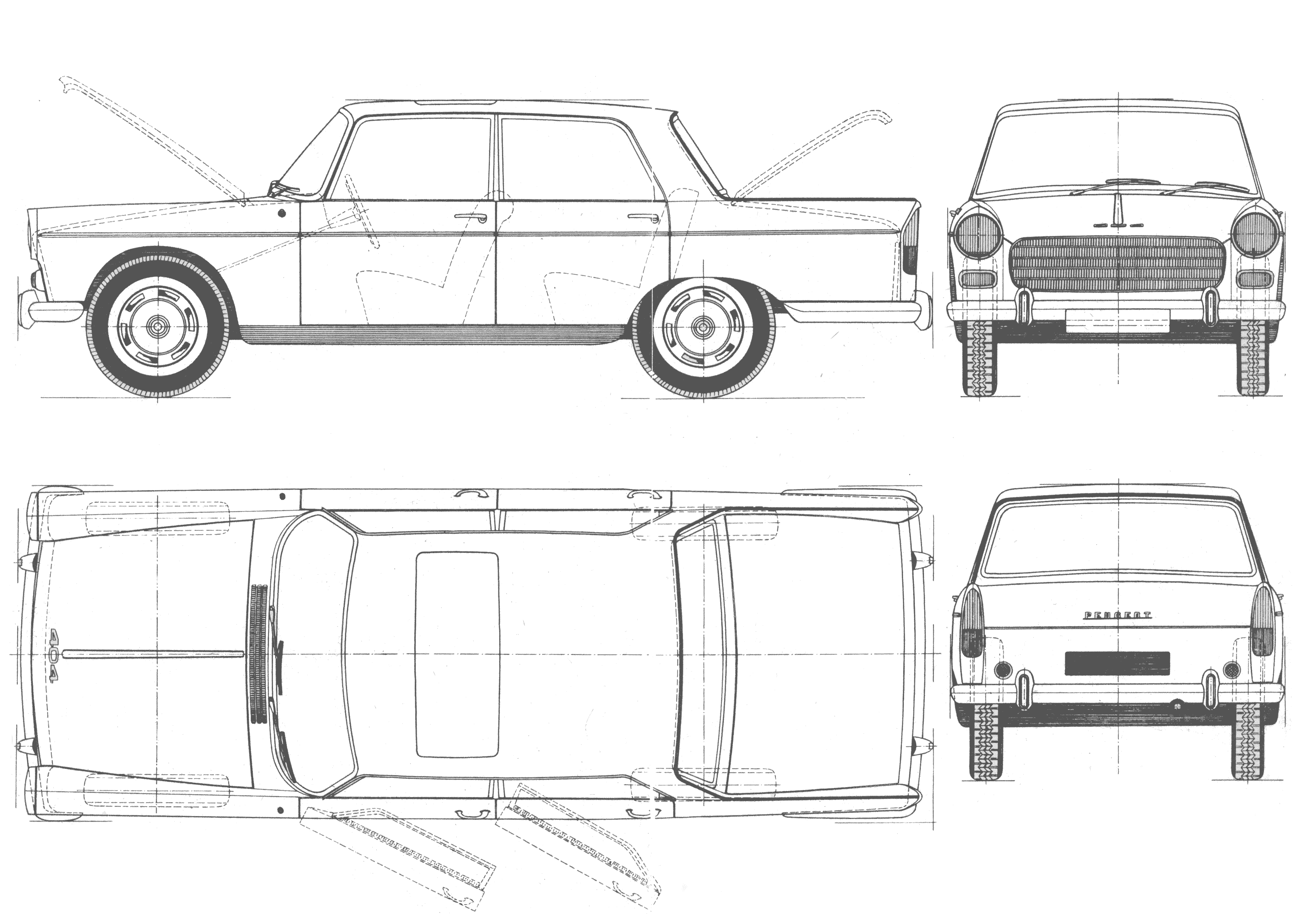 Peugeot 404 blueprint