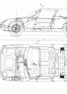 Porsche 914 blueprint