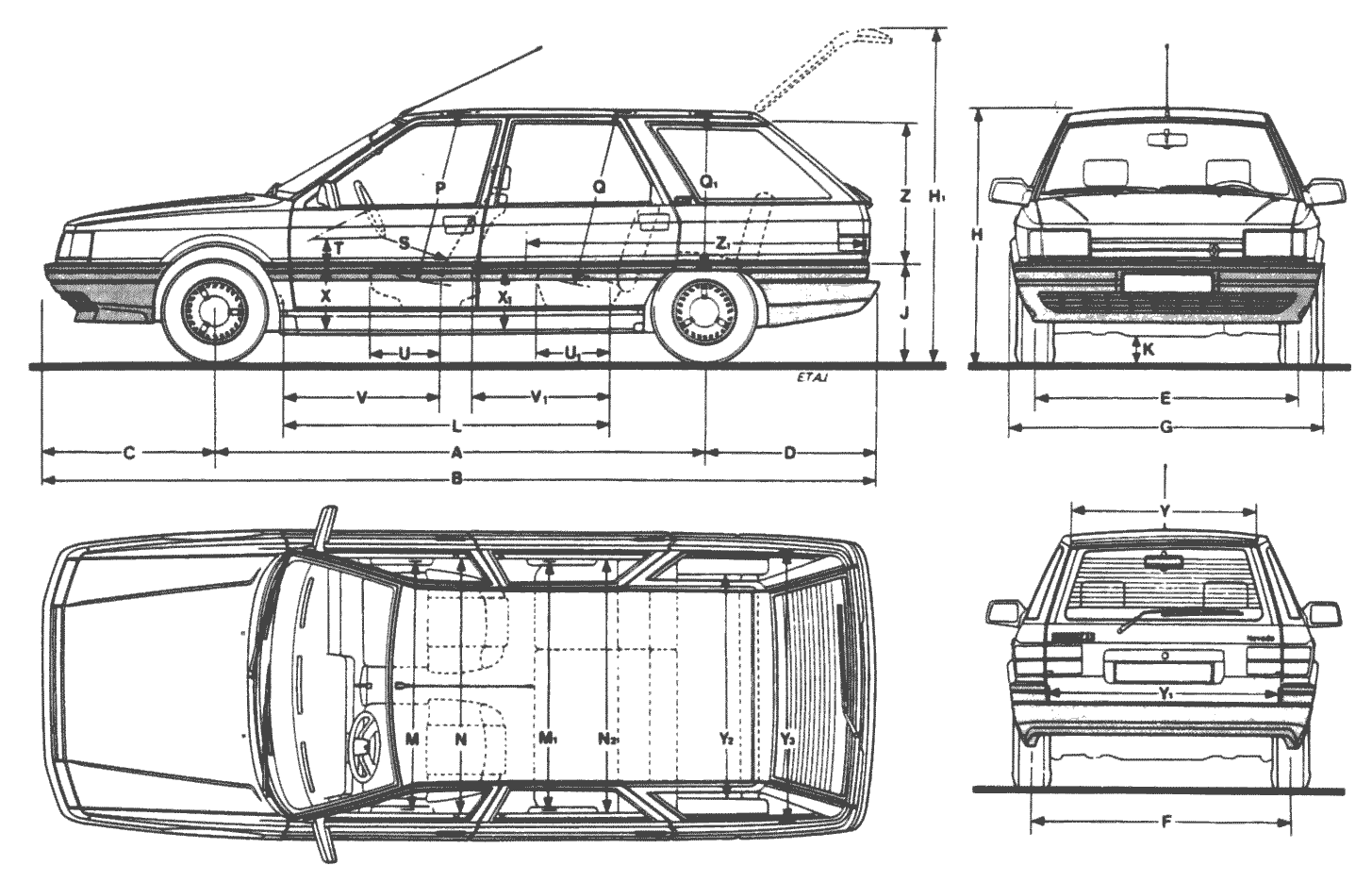 Renault 21 blueprint