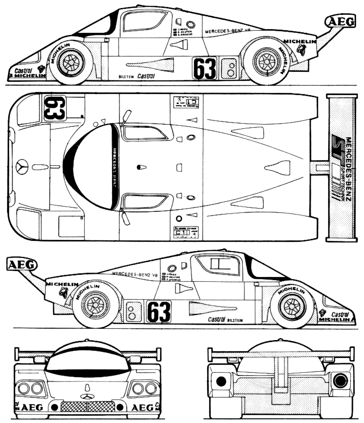 Sauber C9 blueprint