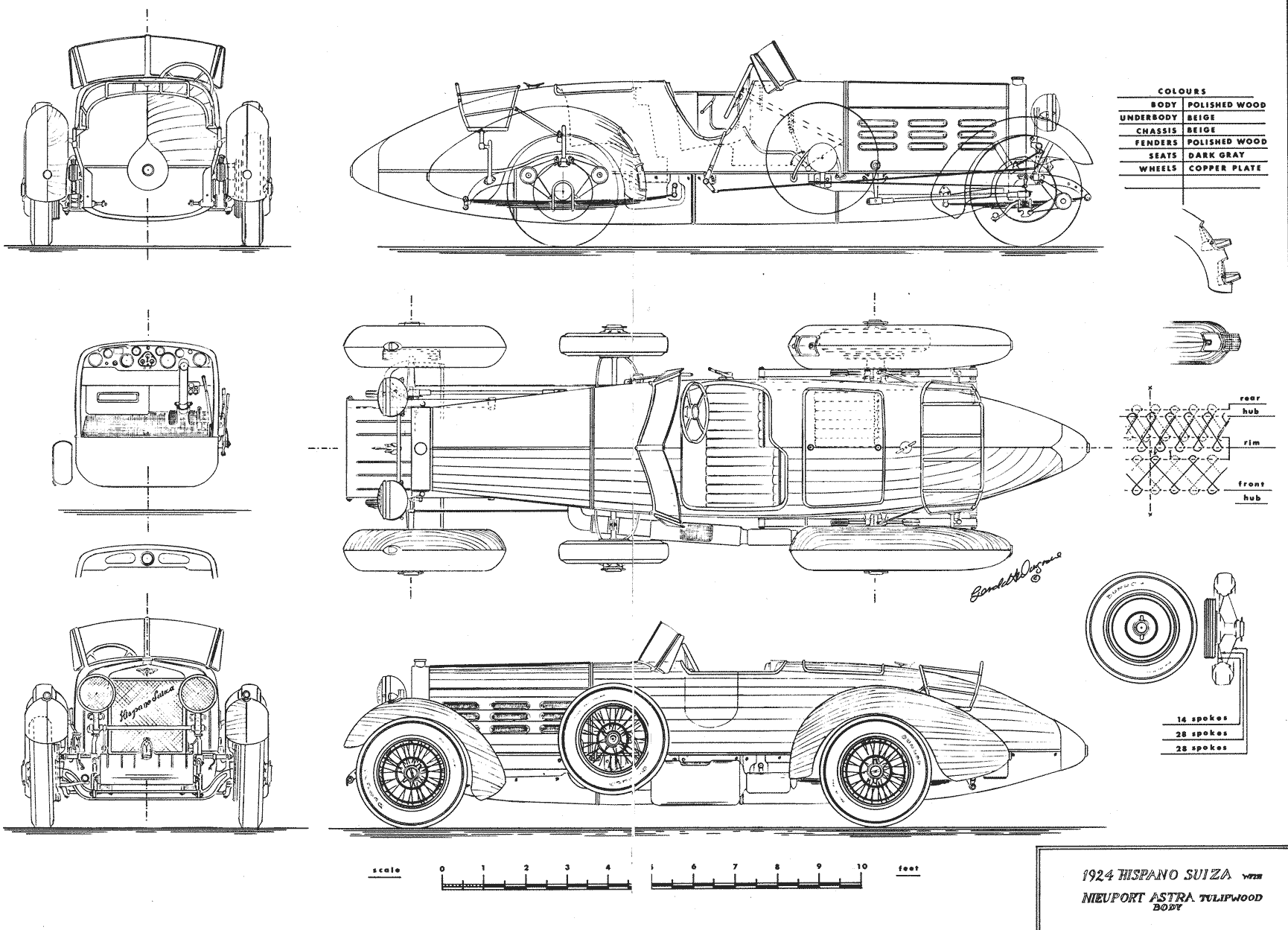Hispano-Suiza H6 blueprint