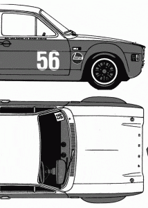 Ford Escort racing car blueprint