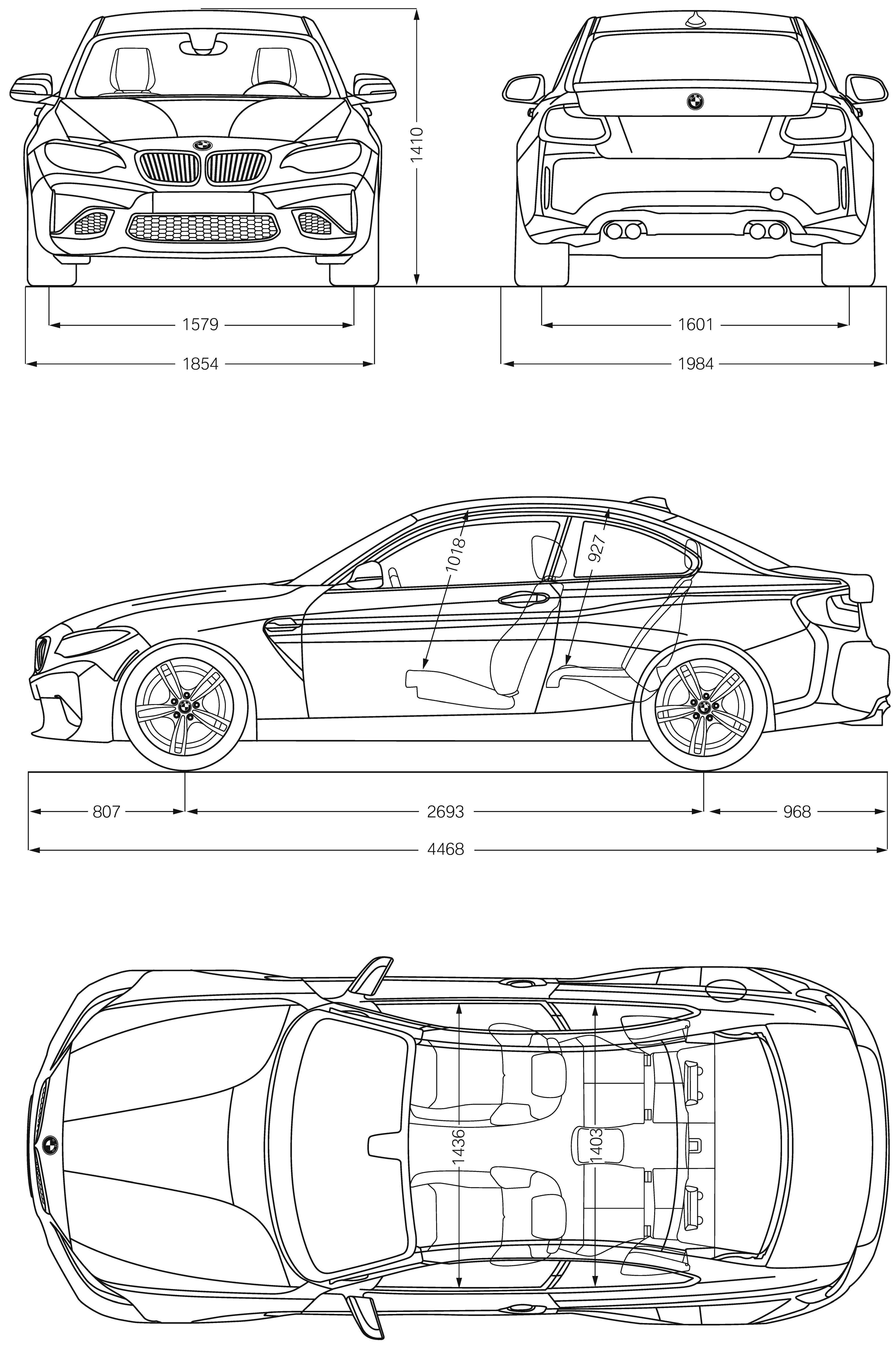 BMW M2 blueprint
