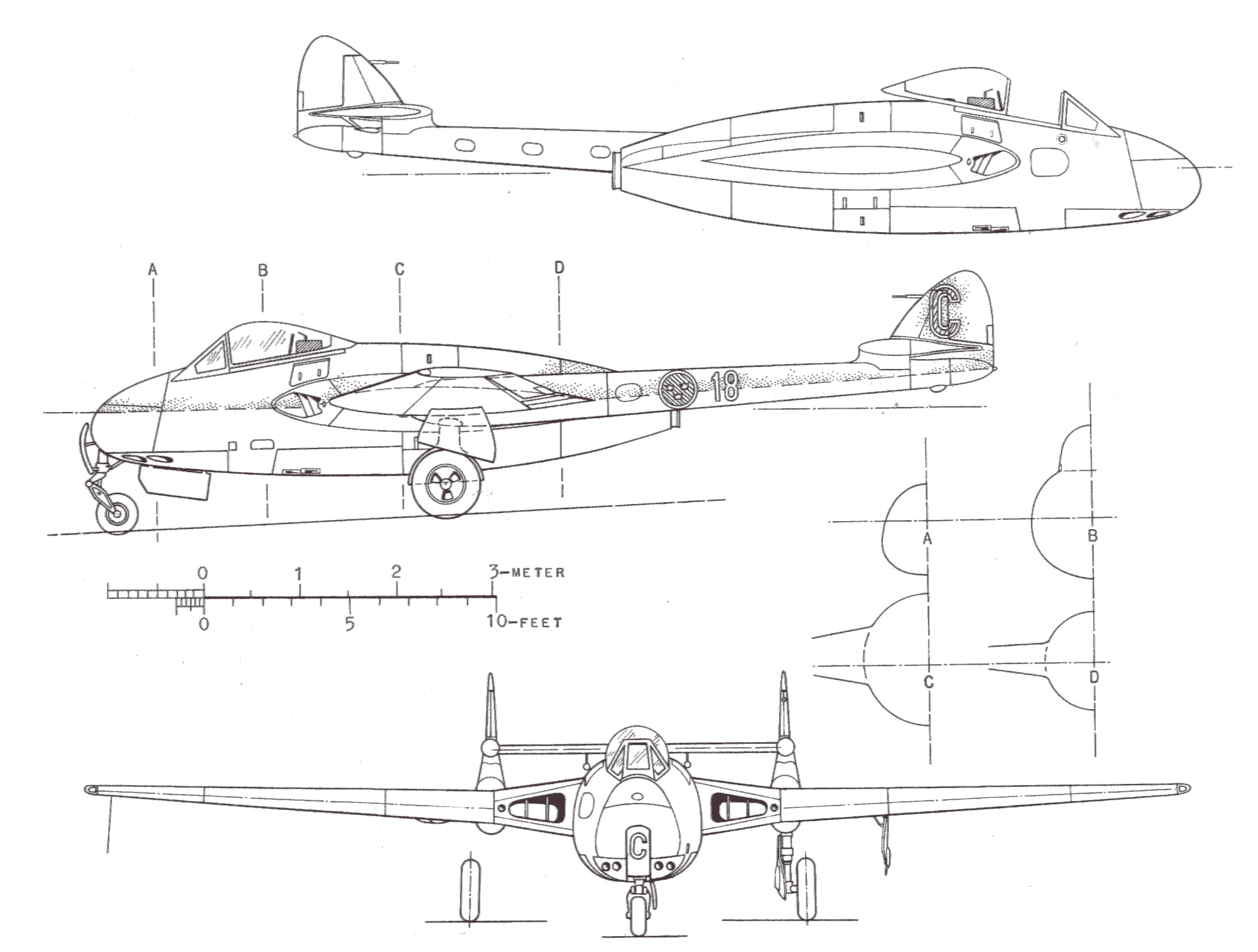 de Havilland Vampire blueprint