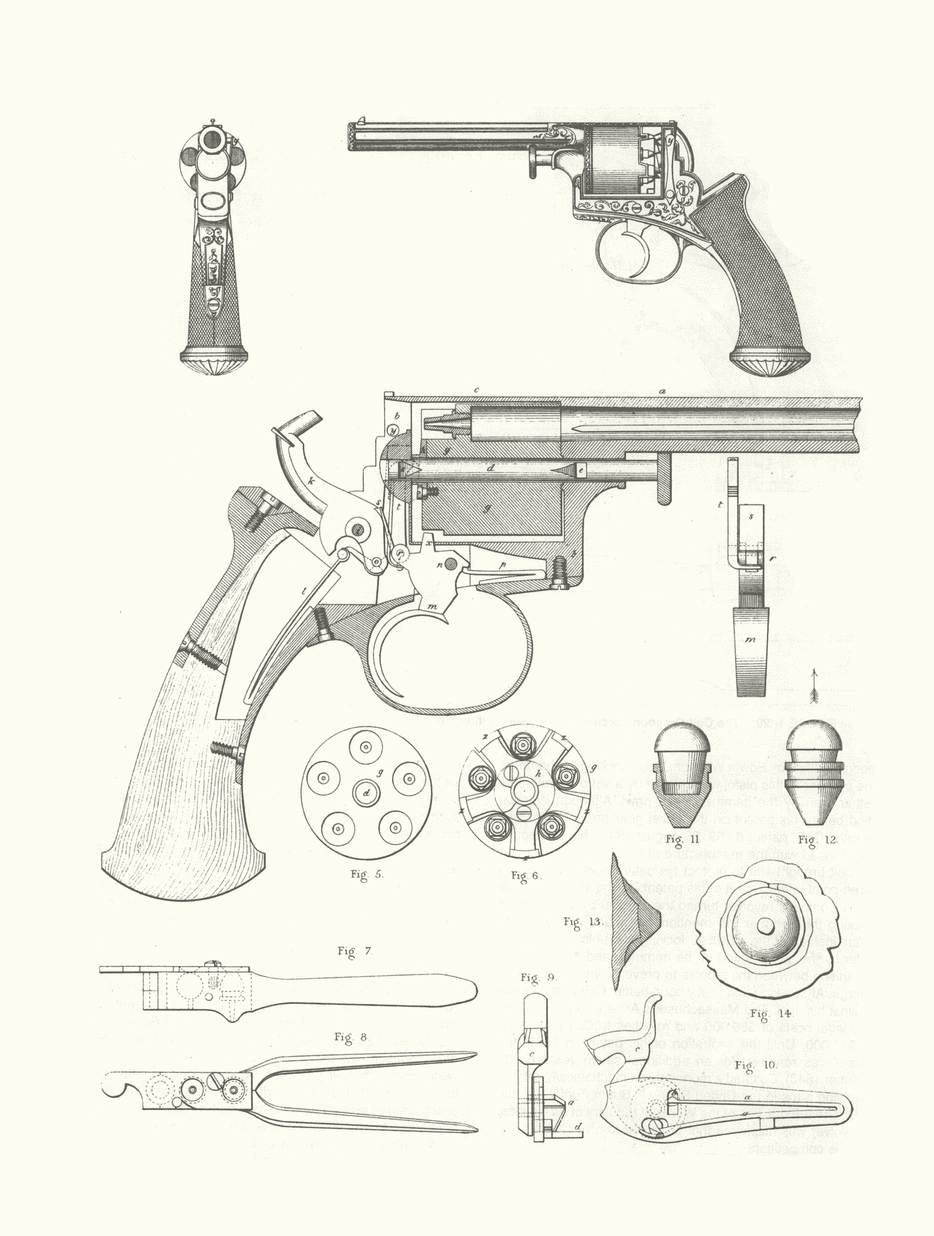 Beaumont–Adams revolver blueprint