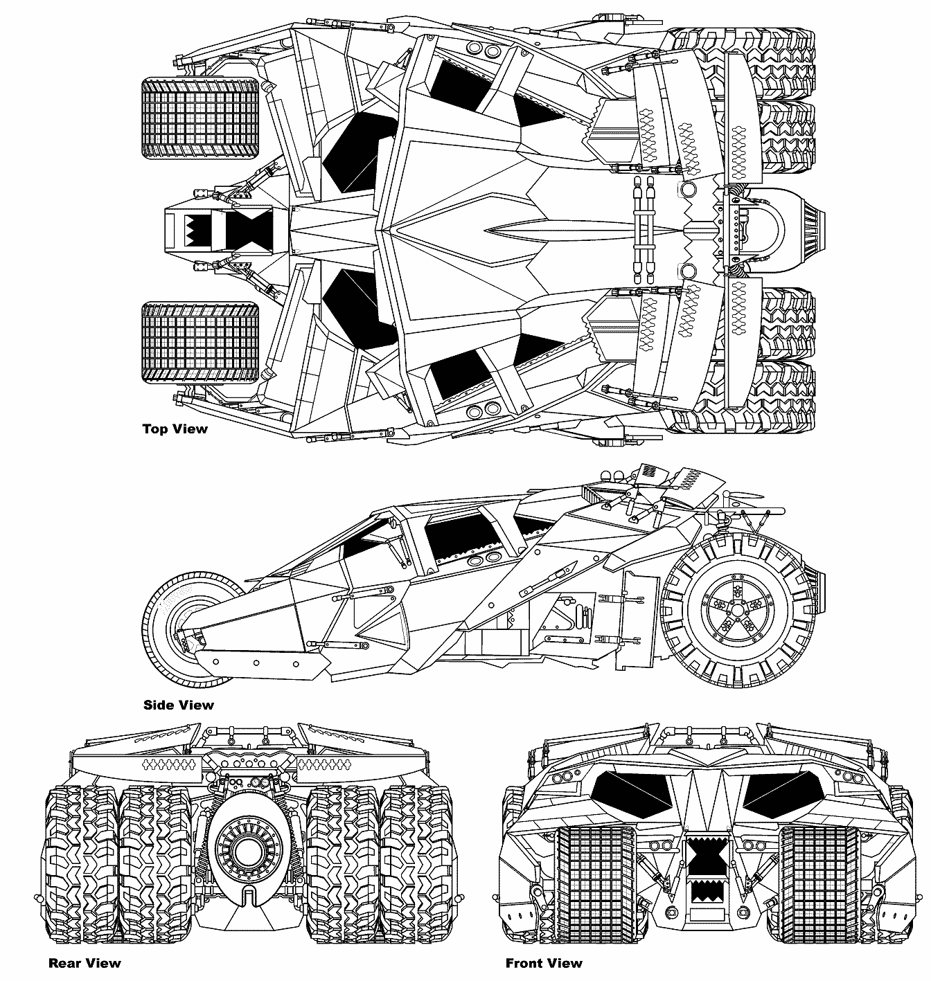Batmobile Tumbler blueprint