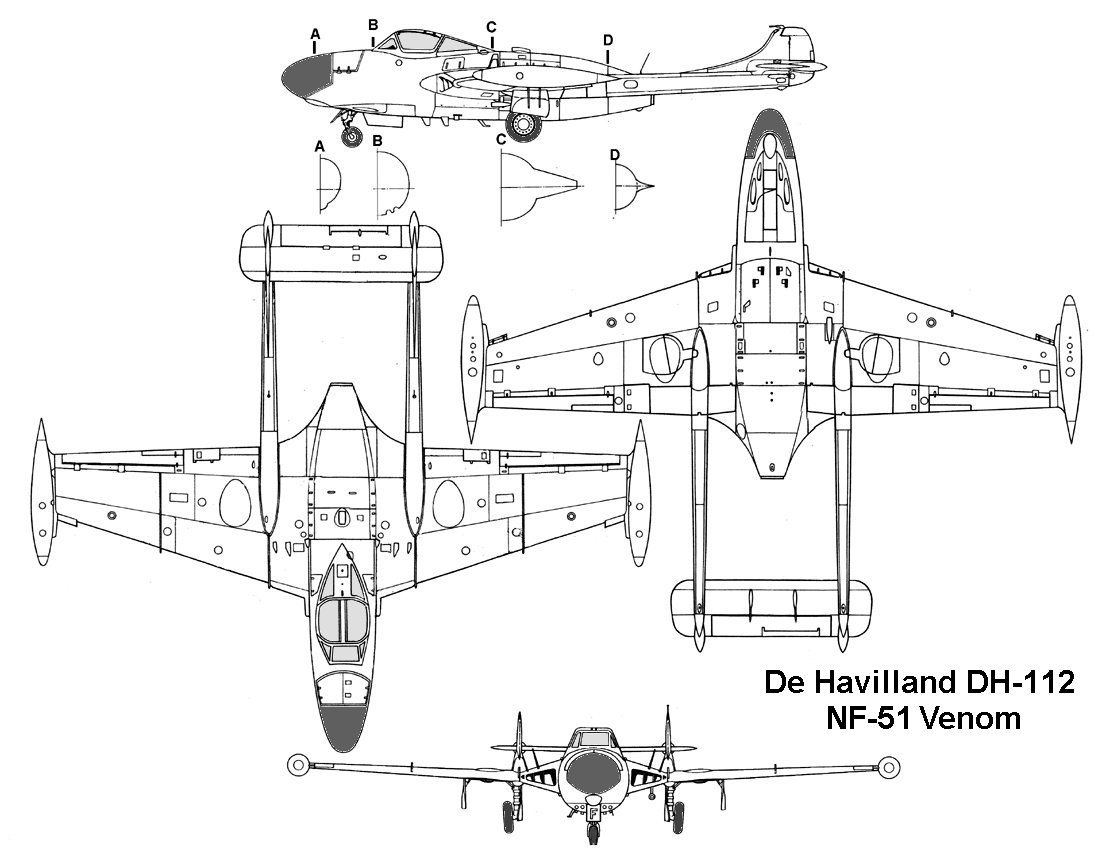 DH 112 Venom blueprint