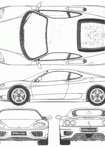 Ferrari 360 modena blueprint