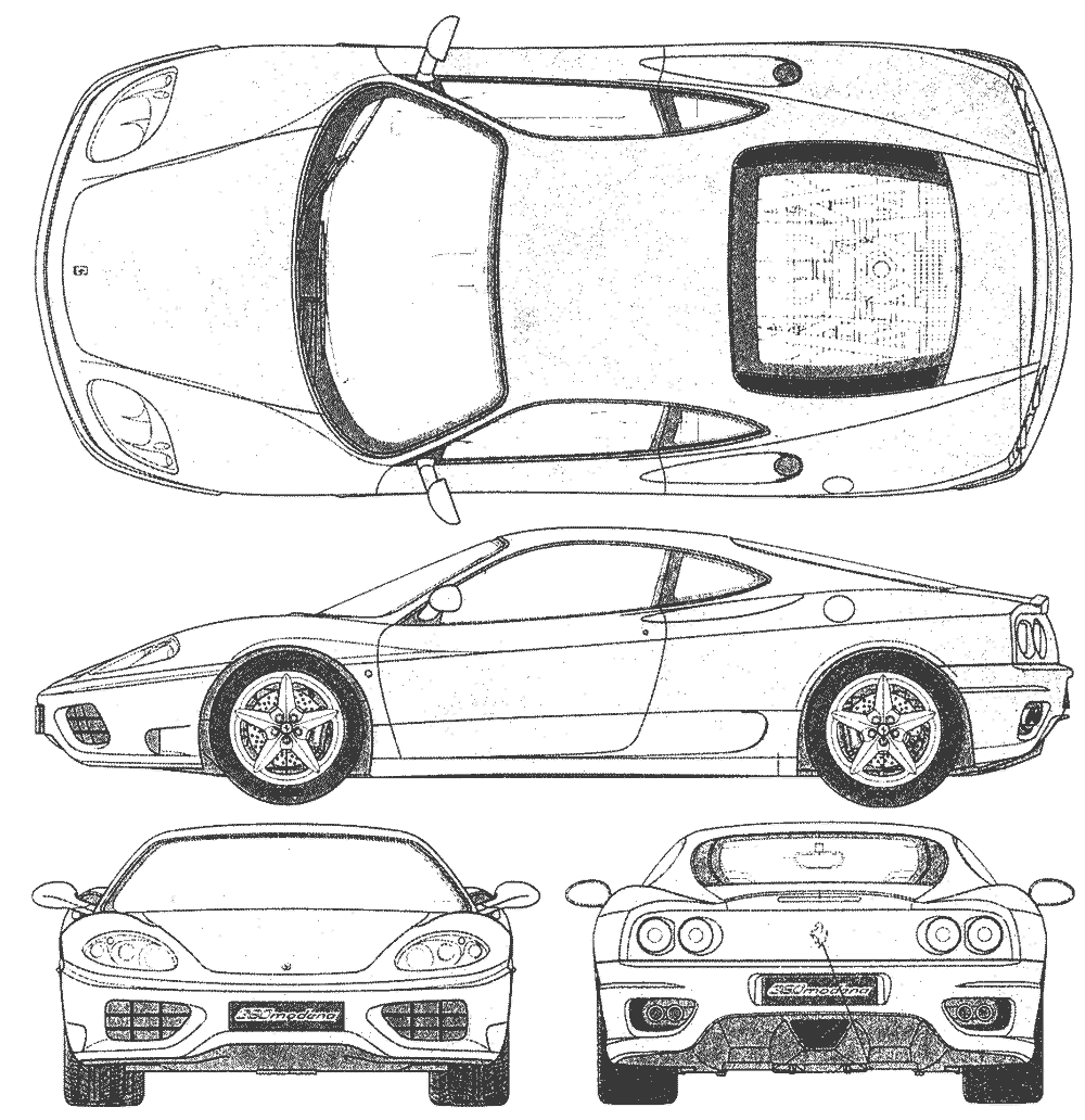 Ferrari 360 modena blueprint