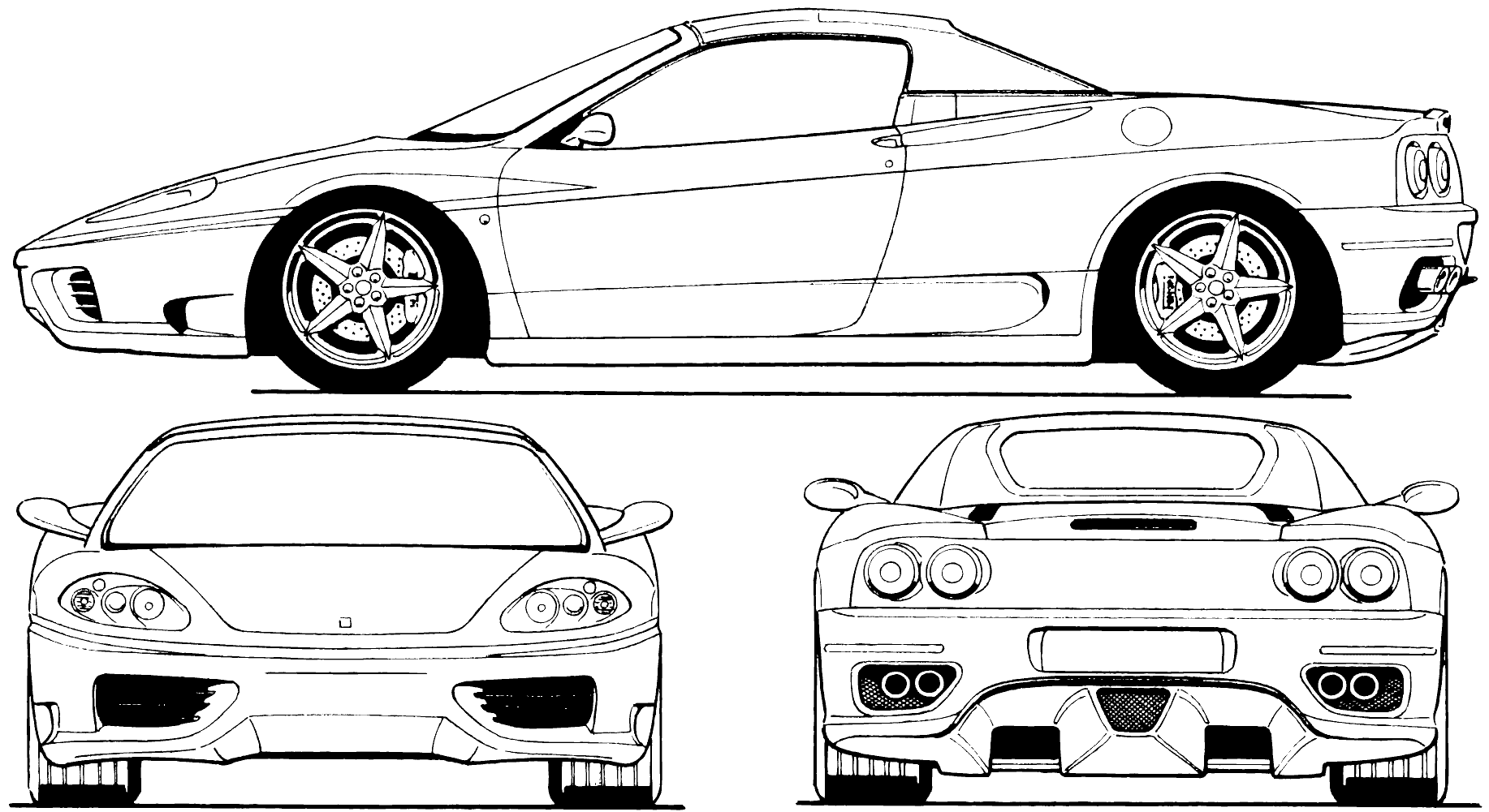 Ferrari 360 spider blueprint